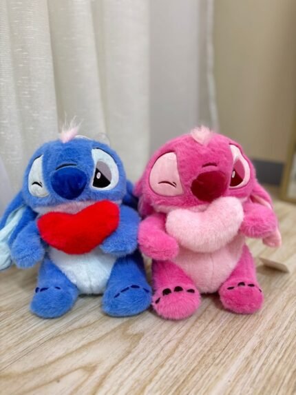 Stitch/Angela corazón Peludito  25cm