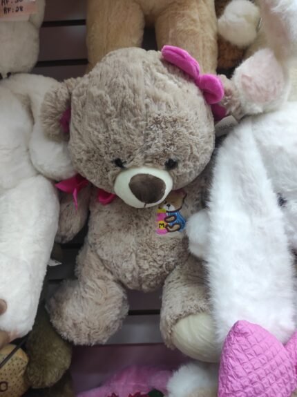 Oso de cinta fucsia 45cm